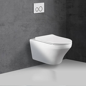 Унитаз подвесной Edge-M VT1-37 безободковый, цвет белый, ультратонкое soft-close сиденье Унитаз подвесной Edge-M VT1-37 безободковый, цвет белый, ультратонкое soft-close сиденье