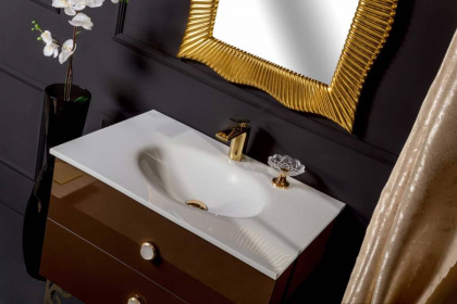 Тумба 100см*43,5 DARK BROWN (керам.моноблок) 830-100-DB Boheme