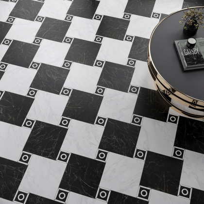 Декор Фрагонар наборный чёрный 9,9x9,9x0,9 Декор Фрагонар наборный чёрный 9,9x9,9x0,9