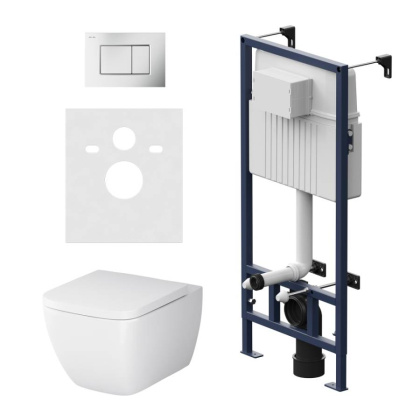 IS70231.901701 Инсталляция с клавишей ProC S мат Хром с подвесным унитазом Gem FlashClean с сид м/лифт