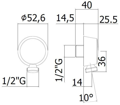 CZR-AI5-BIO Штуцер, круглое сечение, цвет  белый матовый