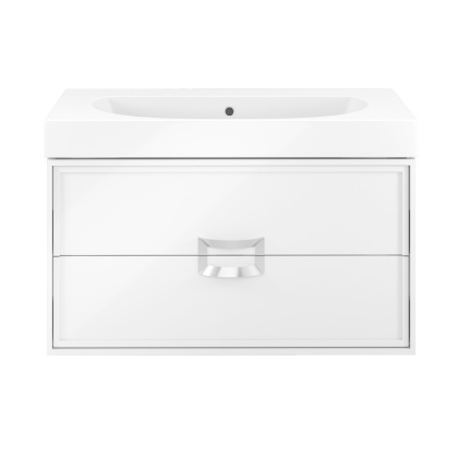 Тумба CANALETTO подвесная с ящиками 80, белая глянцевая Тумба CANALETTO подвесная с ящиками 80, белая глянцевая