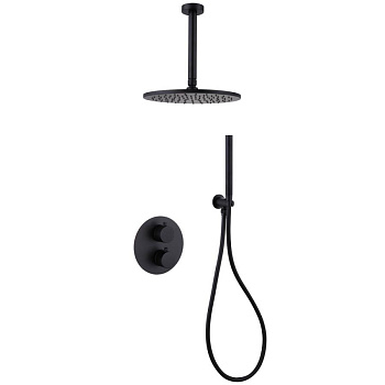 Душевая система ABBER Wasser Kreis AF8121B скрытого монтажа без излива, черная матовая Душевая система ABBER Wasser Kreis AF8121B скрытого монтажа без излива, черная матовая