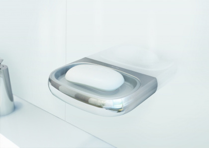 A3034200 Sensation, Стеклянная мыльница с настенным держателем, хром, шт A3034200 Sensation, Стеклянная мыльница с настенным держателем, хром, шт