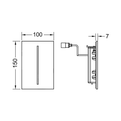 Электронная панель смыва TECEfilo, стекло, питание от батареи 7,2 В