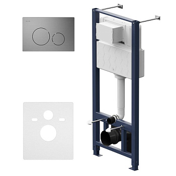 I012704.9031 Pro Инсталляция для подвесного унитаза с пневматич. клавишей Pro L пластик, мат никель