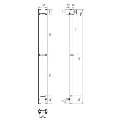 Полотенцесушитель электрический Point Гермес PN13812W П3 80x1200 диммер справа, белый Полотенцесушитель электрический Point Гермес PN13812W П3 80x1200 диммер справа, белый