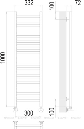 Полотенцесушитель Terminus Аврора П20 300х1000 Полотенцесушитель Terminus Аврора П20 300х1000