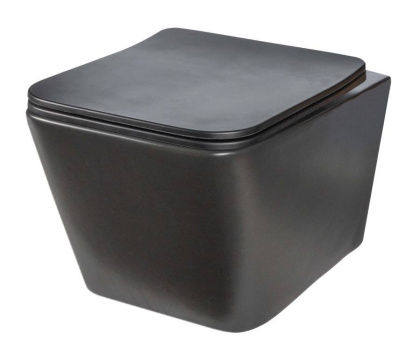 Унитаз подвесной безободковый Creto Logan L2 1002-002-L2BLMAT с крышкой-сиденьем микролифт, черный матовый Унитаз подвесной безободковый Creto Logan L2 1002-002-L2BLMAT с крышкой-сиденьем микролифт, черный матовый