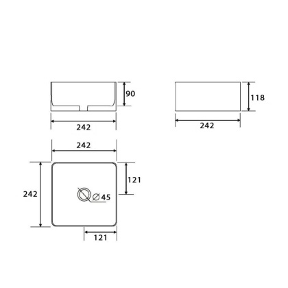 Умывальник Point Аврора 24 PN43101 квадратный, белый Умывальник Point Аврора 24 PN43101 квадратный, белый