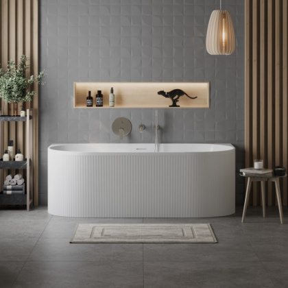 Акриловая ванна BELBAGNO BB412-1700-800-MATT, пристенная, белая матовая