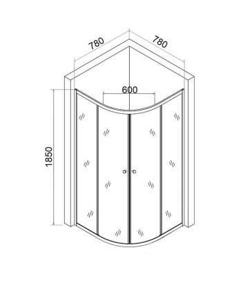 Душевой уголок Agger A01-080TCR_G без поддона 80х80, стекло прозрачное
