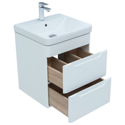 Мебель для ванной Aquanet София 50 белый глянец (2 ящика) Мебель для ванной Aquanet София 50 белый глянец (2 ящика)