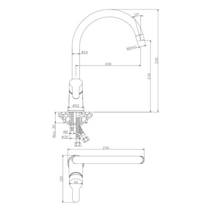 Смеситель д/кухни TOLEDO, арт.18431TD