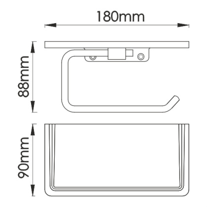 K-1325 Держатель туалетной бумаги с полочкой для телефона K-1325 Держатель туалетной бумаги с полочкой для телефона