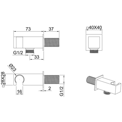Шланговое подключение для душа Allen Brau Infinity 5.21017-31 черный матовый