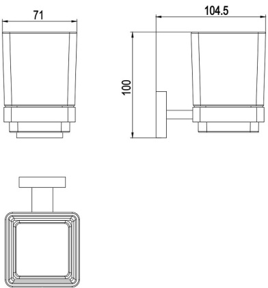Стакан для зубных щеток Timo Selene Brush Gold 17033/17
