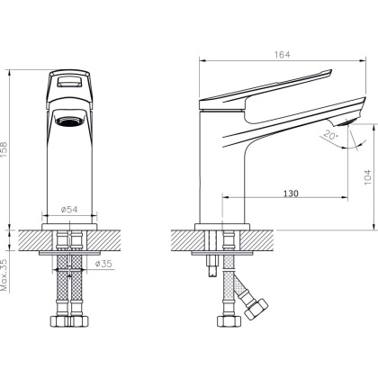Смеситель для умывальника RUSH Socotra (ST1235-11)