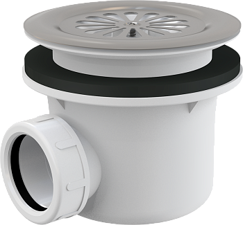 Cифон для душевого поддона с нержавеющей peшeткой