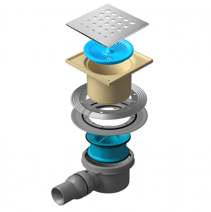 13000010 Точечный трап 150х150 мм Confluo Standard Drops 2,металл с перфорацией Drops (Капли), без рамки Исполнение: Хром  13000010 Точечный трап 150х150 мм Confluo Standard Drops 2,металл с перфорацией Drops (Капли), без рамки Исполнение: Хром