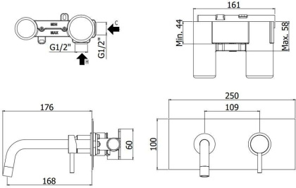 Смеситель для раковины Paffoni Light LIG101ROSE/M (с внутренней частью) Смеситель для раковины Paffoni Light LIG101ROSE/M (с внутренней частью)