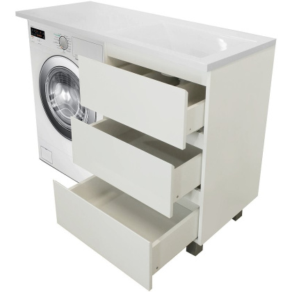 Комплект мебели Dallas Luxe 1000х482 правосторонний напольный 3 ящика (ШхГхВ) 358х476х860