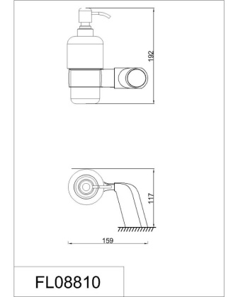 Дозатор жидкого мыла RUSH Flores, 19х15х11 см, хром и белый, FL08810