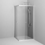 W87G-403-9090-МТ Sunny Душевое ограждание квадратное, раздвижные двери 90x90 серебро,стекло прозрачное