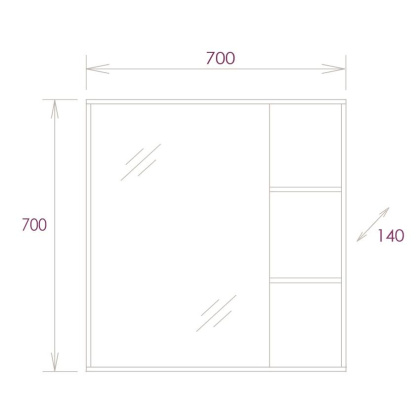 Шкаф-зеркало Onika Тимбер 70 дуб сонома, универсальный Шкаф-зеркало Onika Тимбер 70 дуб сонома, универсальный