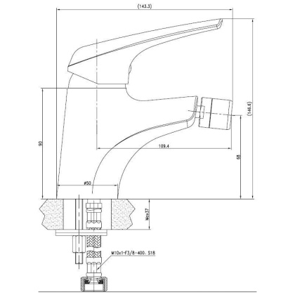 Смеситель для биде Aquanet Conte SD91384