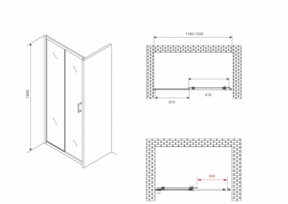 Душевая дверь ABBER Schwarzer Diamant AG301205 Душевая дверь ABBER Schwarzer Diamant AG301205