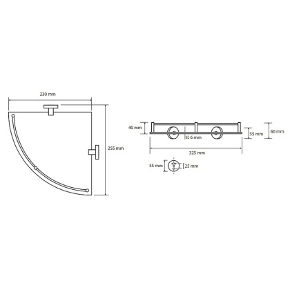 Полочка стеклянная угловая Полочка стеклянная угловая