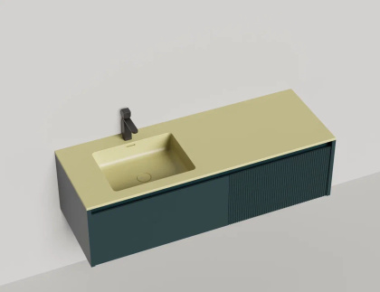 Подвесная тумба Domino 1400, шпон, под встраиваемую раковину