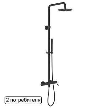 Система для душа наружного монтажа EXCELLENT Rain Pi AREX.1281BL (черный мат) Система для душа наружного монтажа EXCELLENT Rain Pi AREX.1281BL (черный мат)