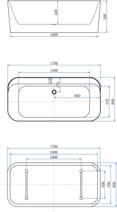 Акриловая ванна Allen Brau Infinity 170x80 2.21001.21/BGM белый матовый/сине-серый, шт Акриловая ванна Allen Brau Infinity 170x80 2.21001.21/BGM белый матовый/сине-серый, шт
