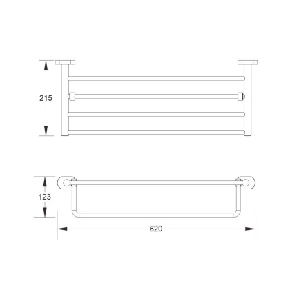Полотенцедержатель с полкой, SG5108 Shevanik, Хром