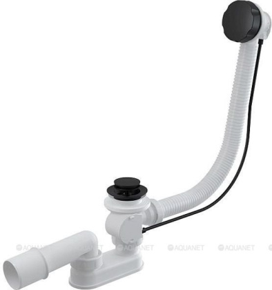 Сифон для ванны автомат комплект, черный-мат Сифон для ванны автомат комплект, черный-мат