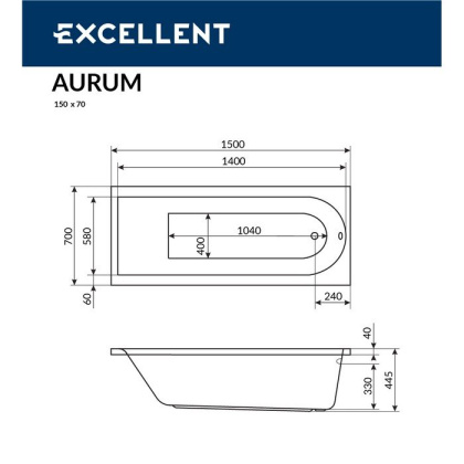 Ванна ACTIMA Aurum 150x70 "LUX" (хром) Ванна ACTIMA Aurum 150x70 "LUX" (хром)