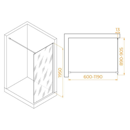 Душевая перегородка RGW WA-010W, RGW 351001009-15