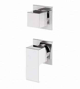 PORTA-VDIM3-M-BIO Встраиваемый однорычажный смеситель для душа с поворотным переключателем на 3 выхода, исполнение белый матовый