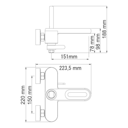 Kammel 1801 Смеситель для ванны с коротким изливом Wasserkraft Kammel 1801 Смеситель для ванны с коротким изливом Wasserkraft