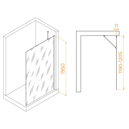 Душевая перегородка RGW WA-102, RGW 351010212-11