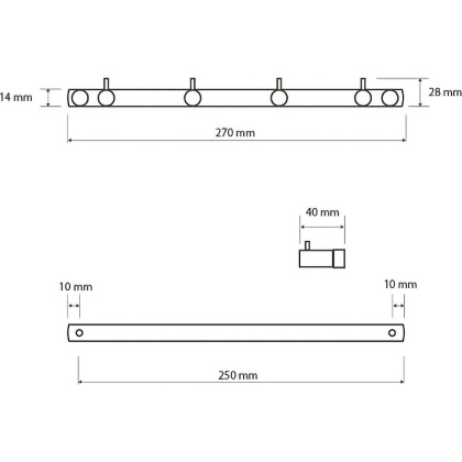 Планка с 4-мя крючками 104606105