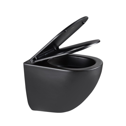 Унитаз Lemark GLAZER подвесной, безободковый с сиденьем микролифт, смыв вихревой Торнадо 3.0,черный матовый Унитаз Lemark GLAZER подвесной, безободковый с сиденьем микролифт, смыв вихревой Торнадо 3.0,черный матовый