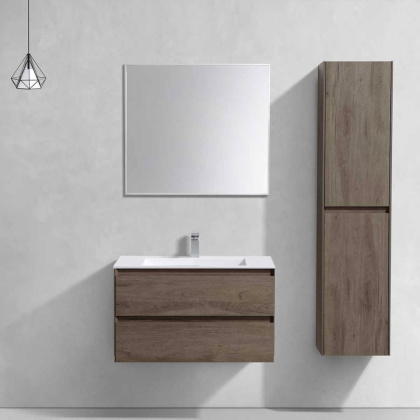 База под раковину Luka 800 подвесная, 2 выкатных ящика soft-close, R.Oak