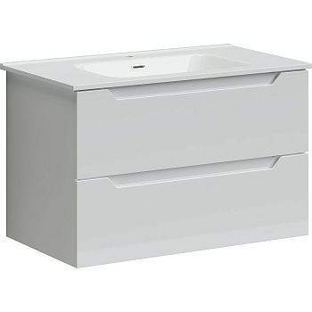 Тумба подвесная SANCOS Norma 2.0 790х450х500, c двумя ящиками оснащенными доводчиками, белый глянец , арт. NR2.080W