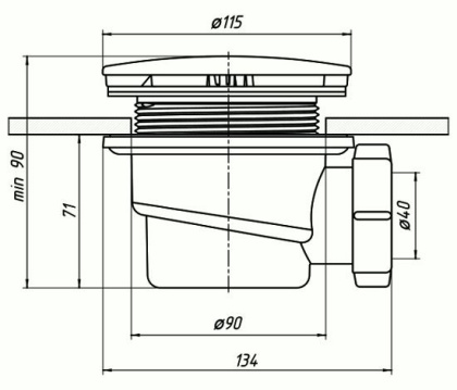 Сифон для поддона АниПласт(хром), шт Сифон для поддона АниПласт(хром), шт