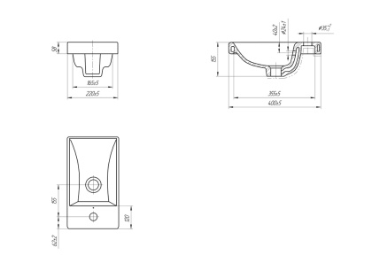 Раковина MODUO 40 Раковина MODUO 40
