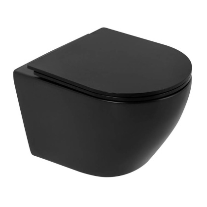 COLORATO Сиденье дюропласт, soft close, металлическое крепление, чёрное матовое, BB062SC-MB