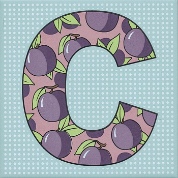 Керамический декор HGD\A544\5185 Сад-огород фиолетовый (20см*20см*6,9мм) (10шт/0,4м2) Слива, шт.